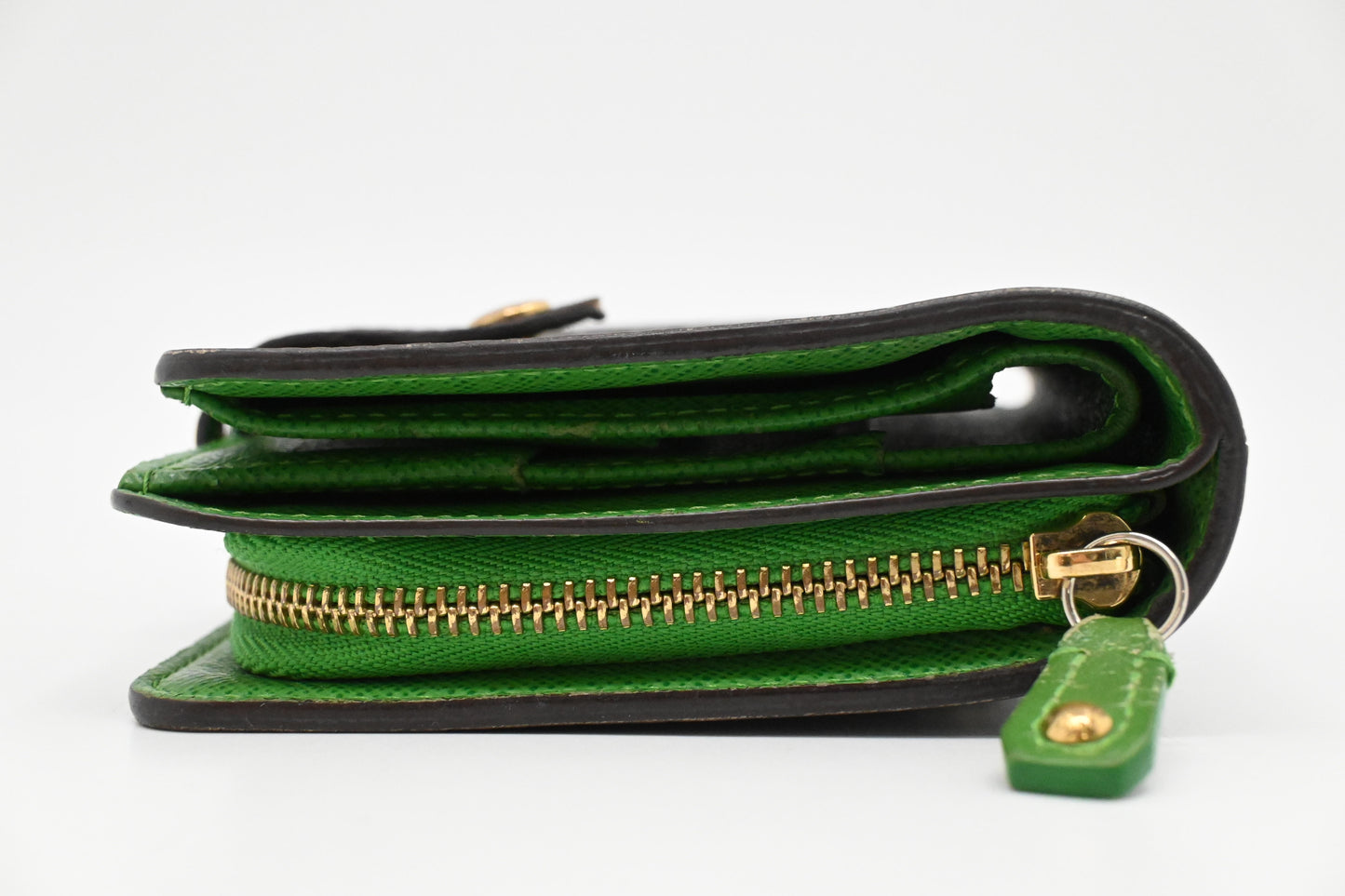 Louis Vuitton Zippy Compact Wallet in Green Perforated Monogram Canvas