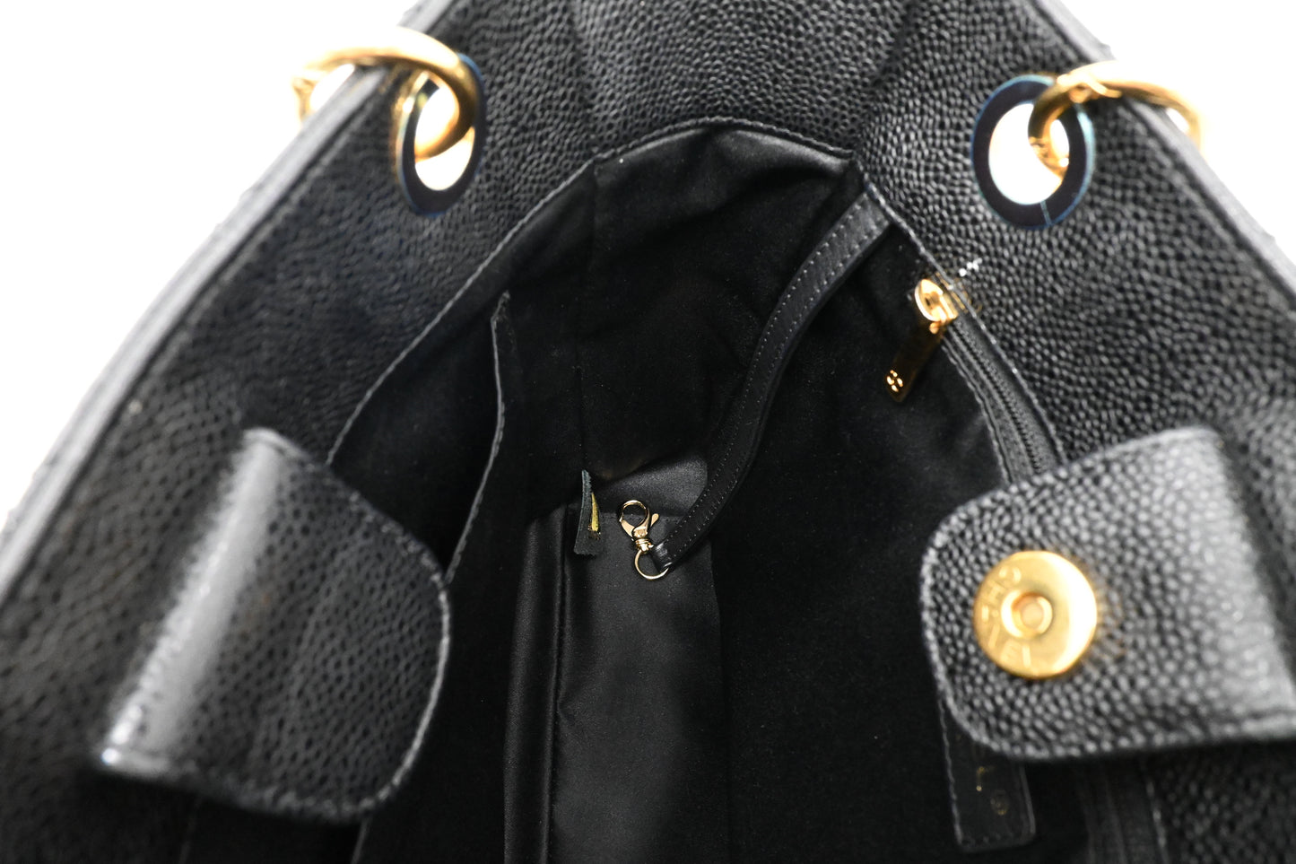 Chanel PST Shoulder Bag in Black Caviar Leather