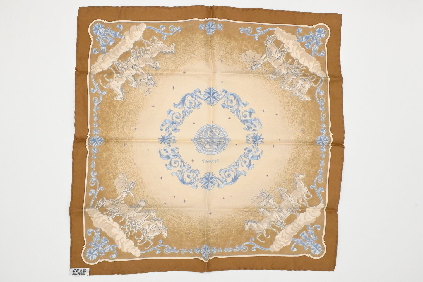 Hermes 'Cosmos' Gavroche in Light Brown Silk