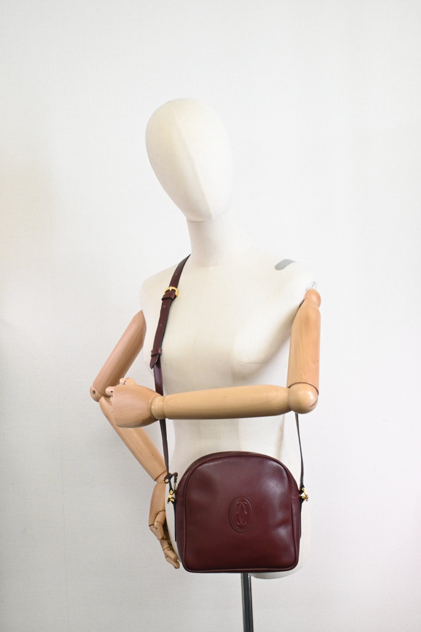 Cartier Crossbody Bag in Burgundy Leather
