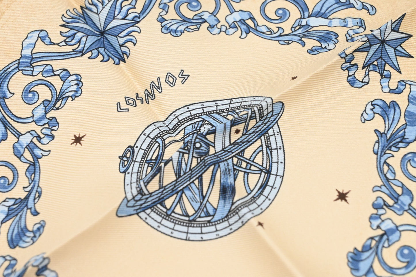 Hermes 'Cosmos' Gavroche in Light Brown Silk