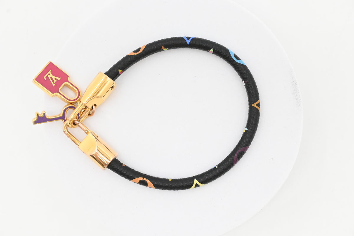 Louis Vuitton Luck It Bracelet in Black Multicolor Canvas