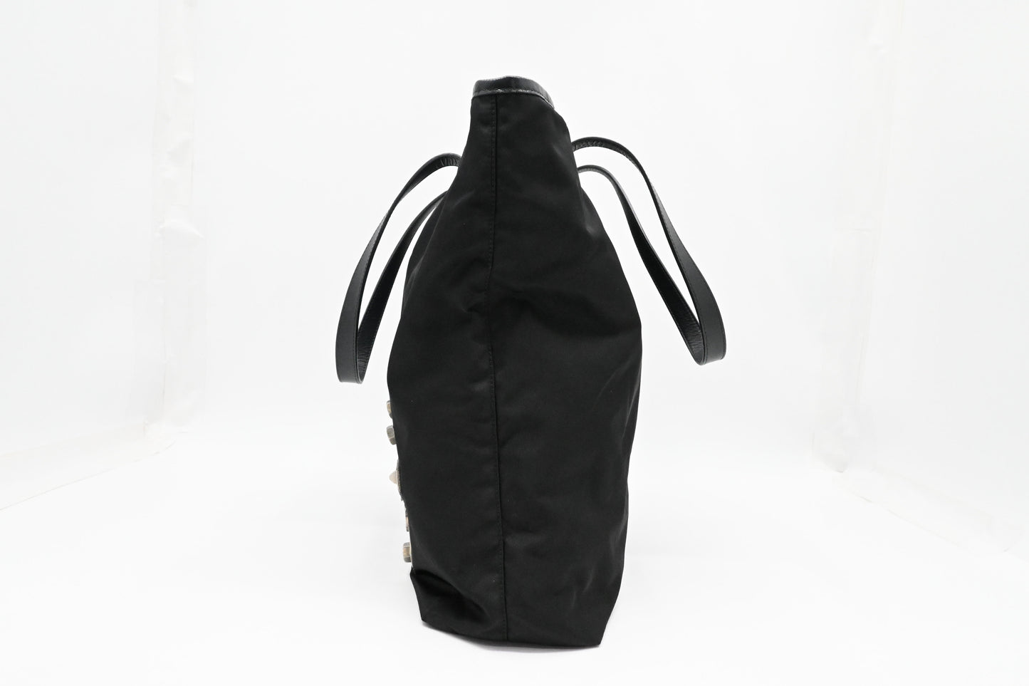 Prada Skull Tote in Black Canvas