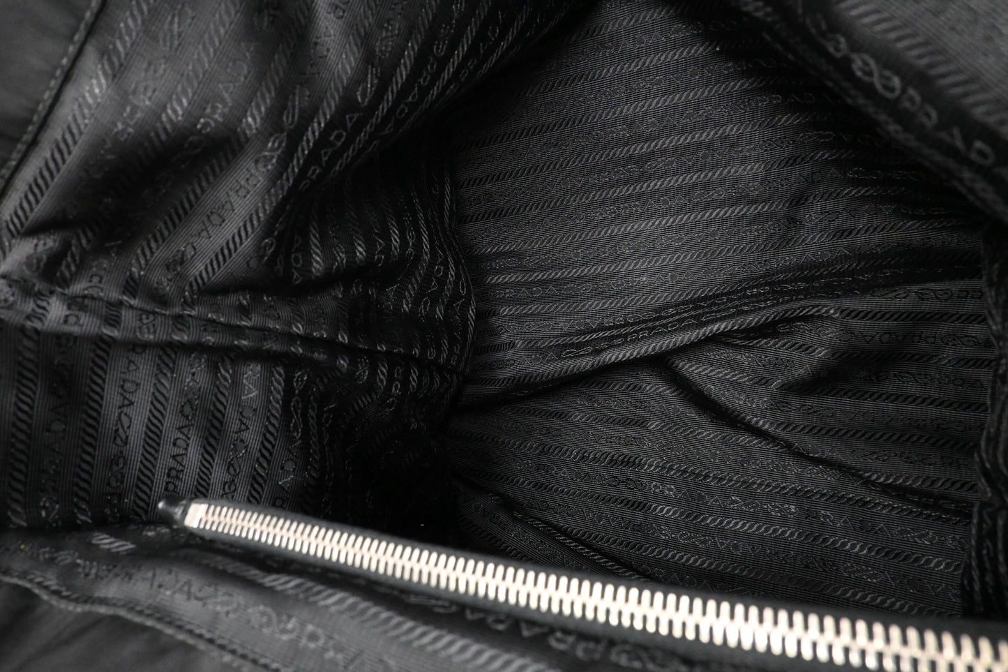 Prada Skull Tote in Black Canvas