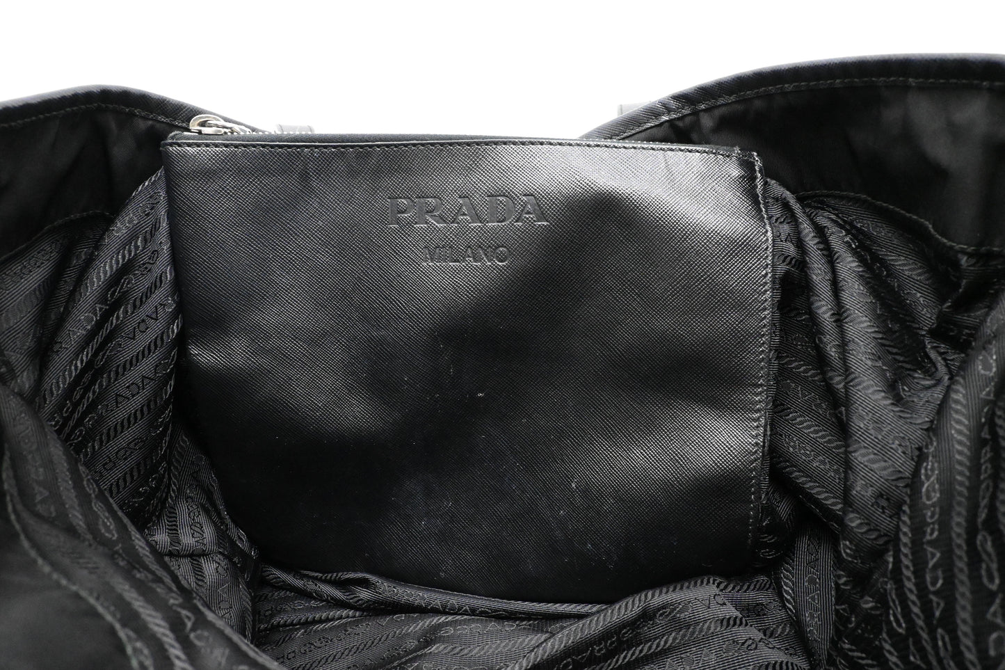 Prada Skull Tote in Black Canvas