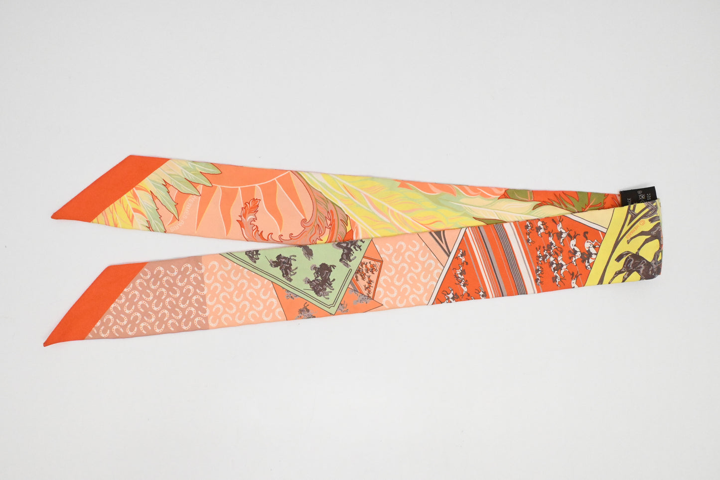 Hermes 'Cheval Phoenix' Twilly in Orange Silk