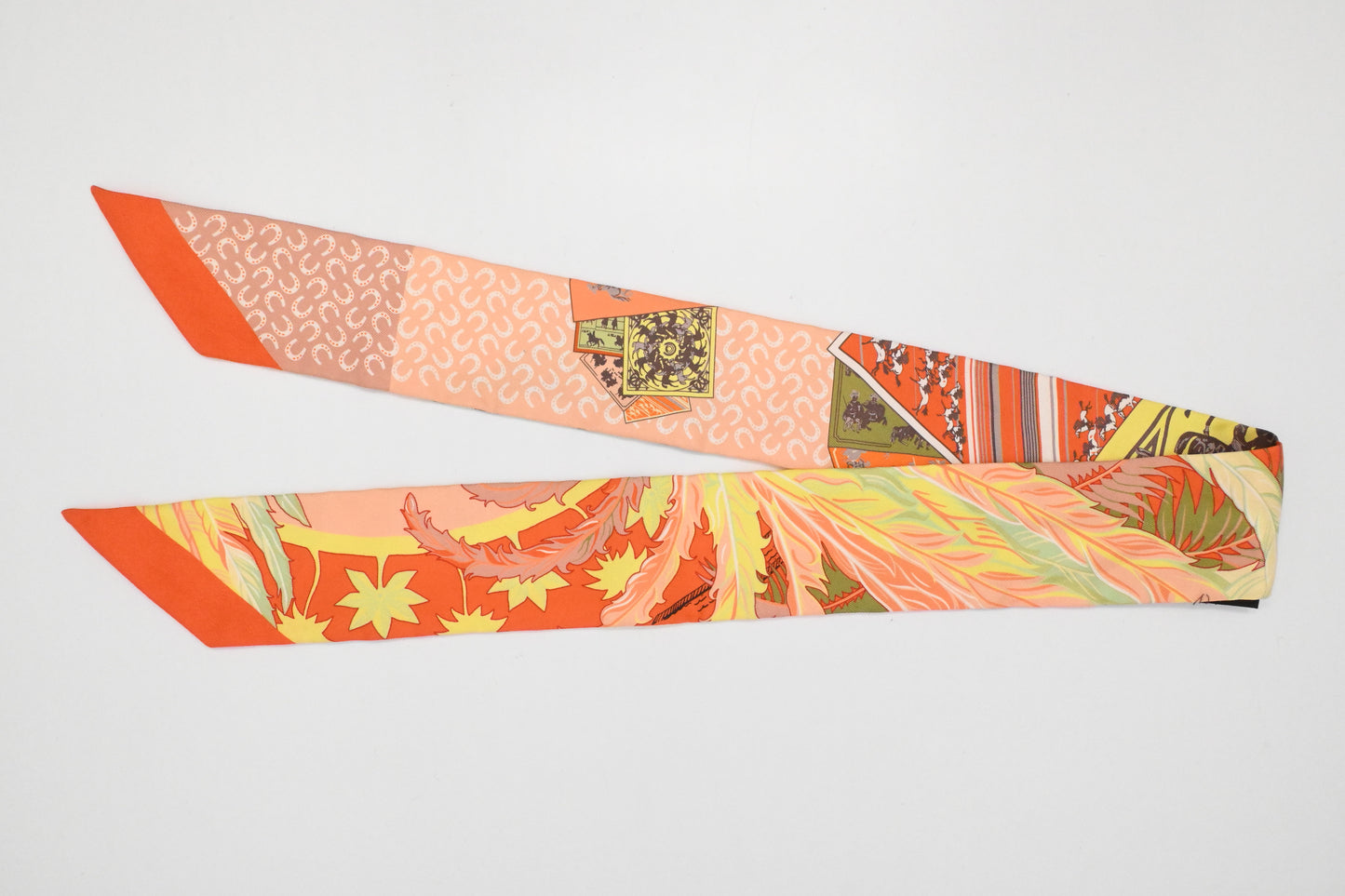 Hermes 'Cheval Phoenix' Twilly in Orange Silk
