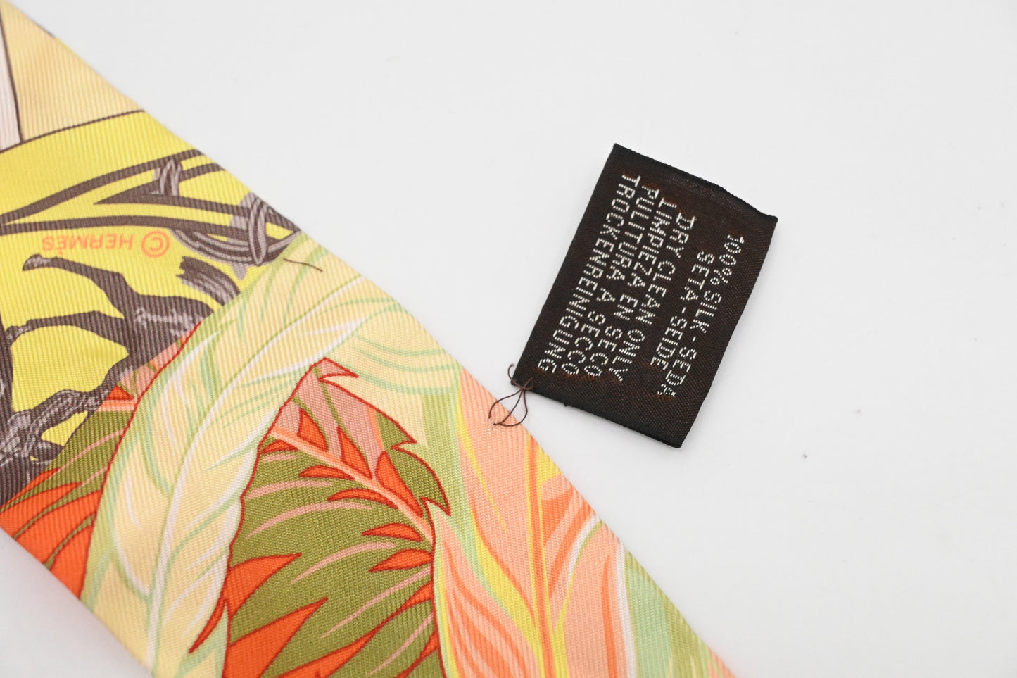 Hermes 'Cheval Phoenix' Twilly in Orange Silk