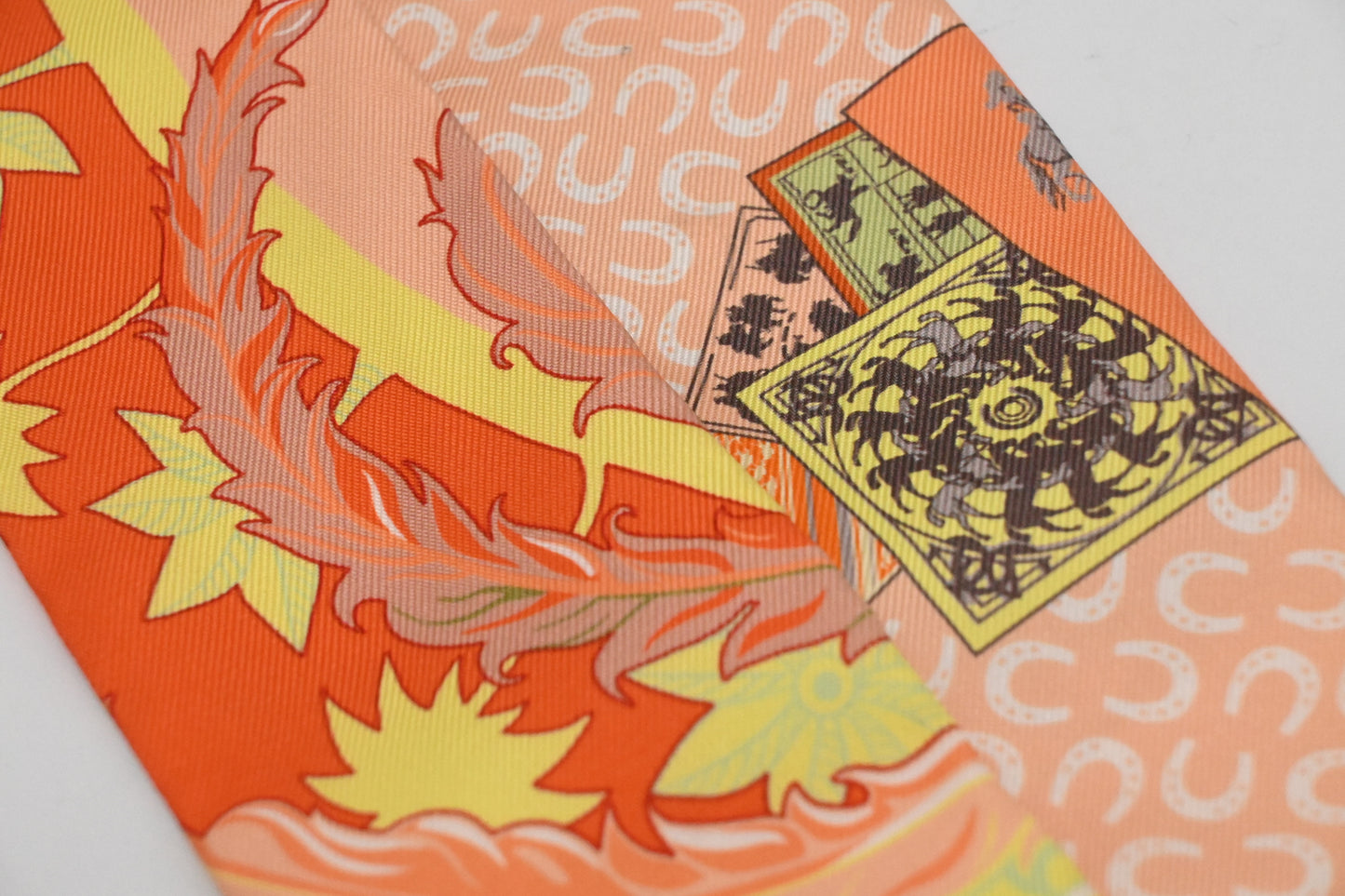 Hermes 'Cheval Phoenix' Twilly in Orange Silk