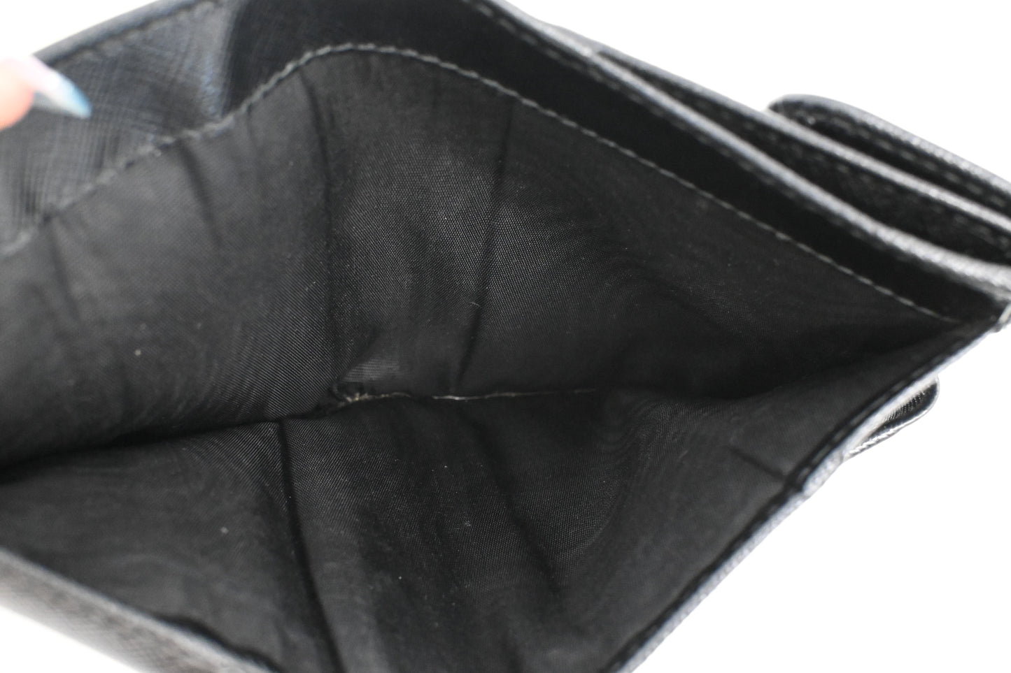 Prada Compact Wallet in Black Saffiano Leather