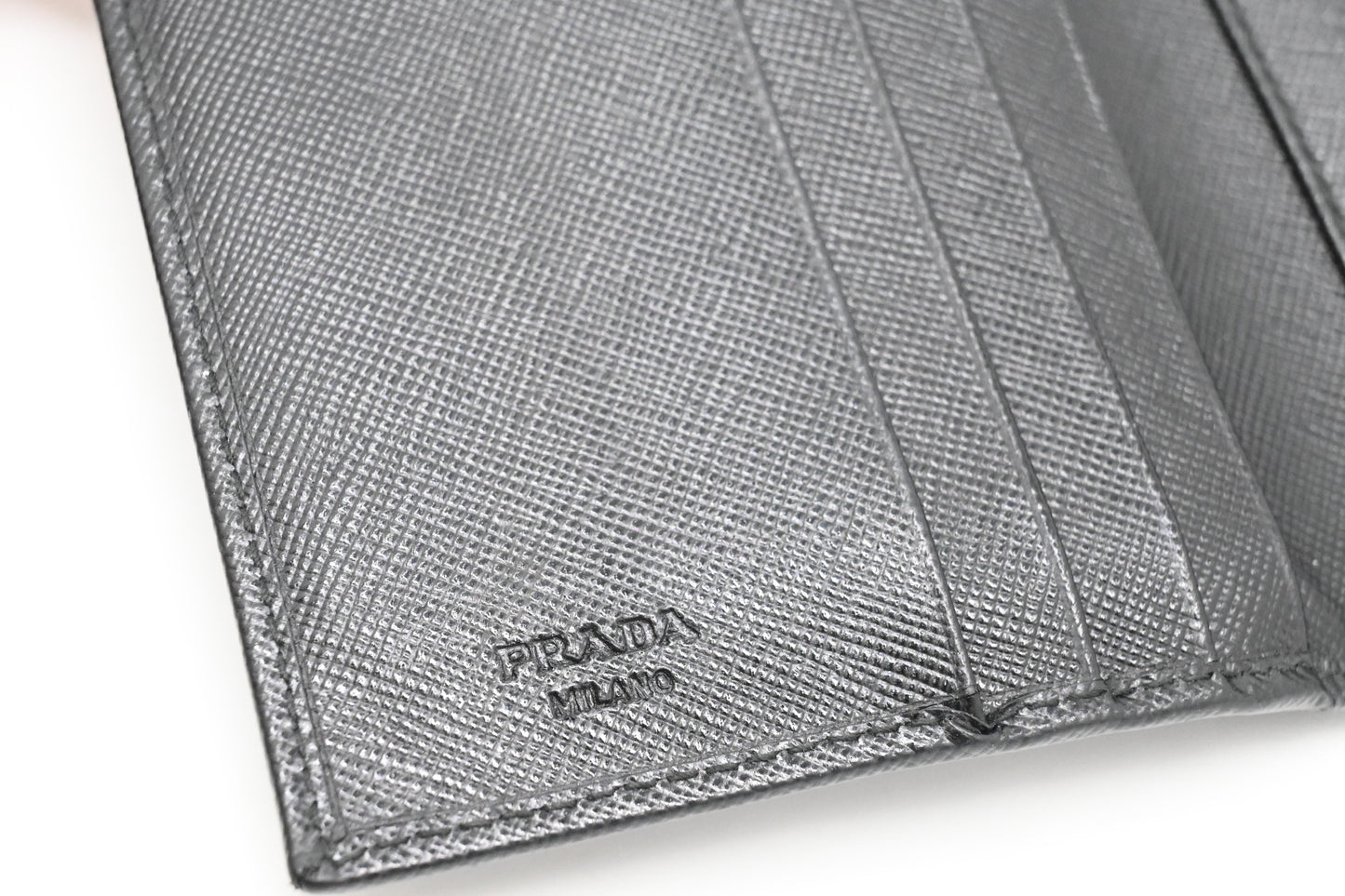 Prada Compact Wallet in Black Saffiano Leather
