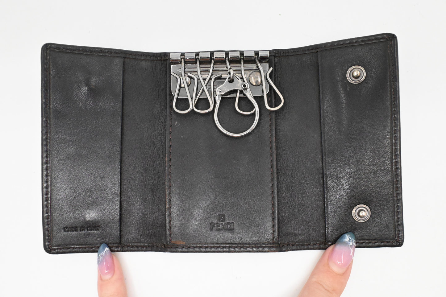 Fendi 6 Key Case in Zucca Canvas