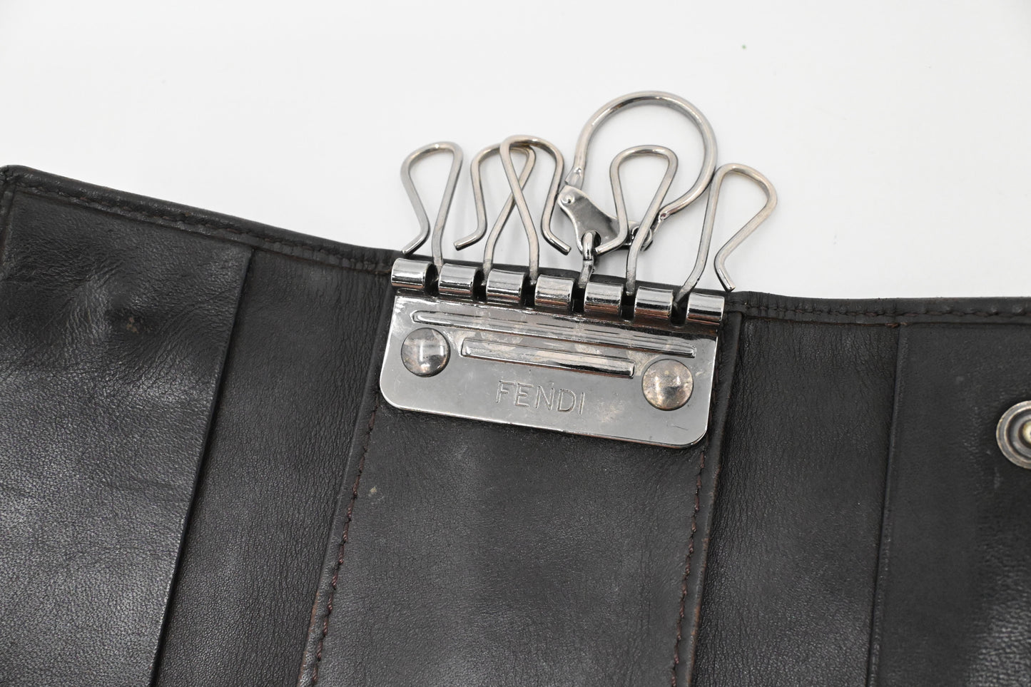 Fendi 6 Key Case in Zucca Canvas