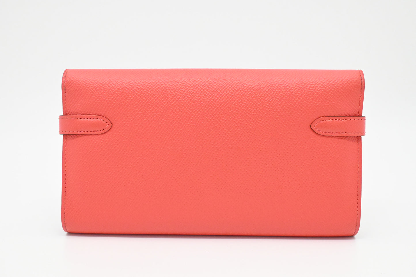 Hermes Kelly Wallet in Grapefruit Leather