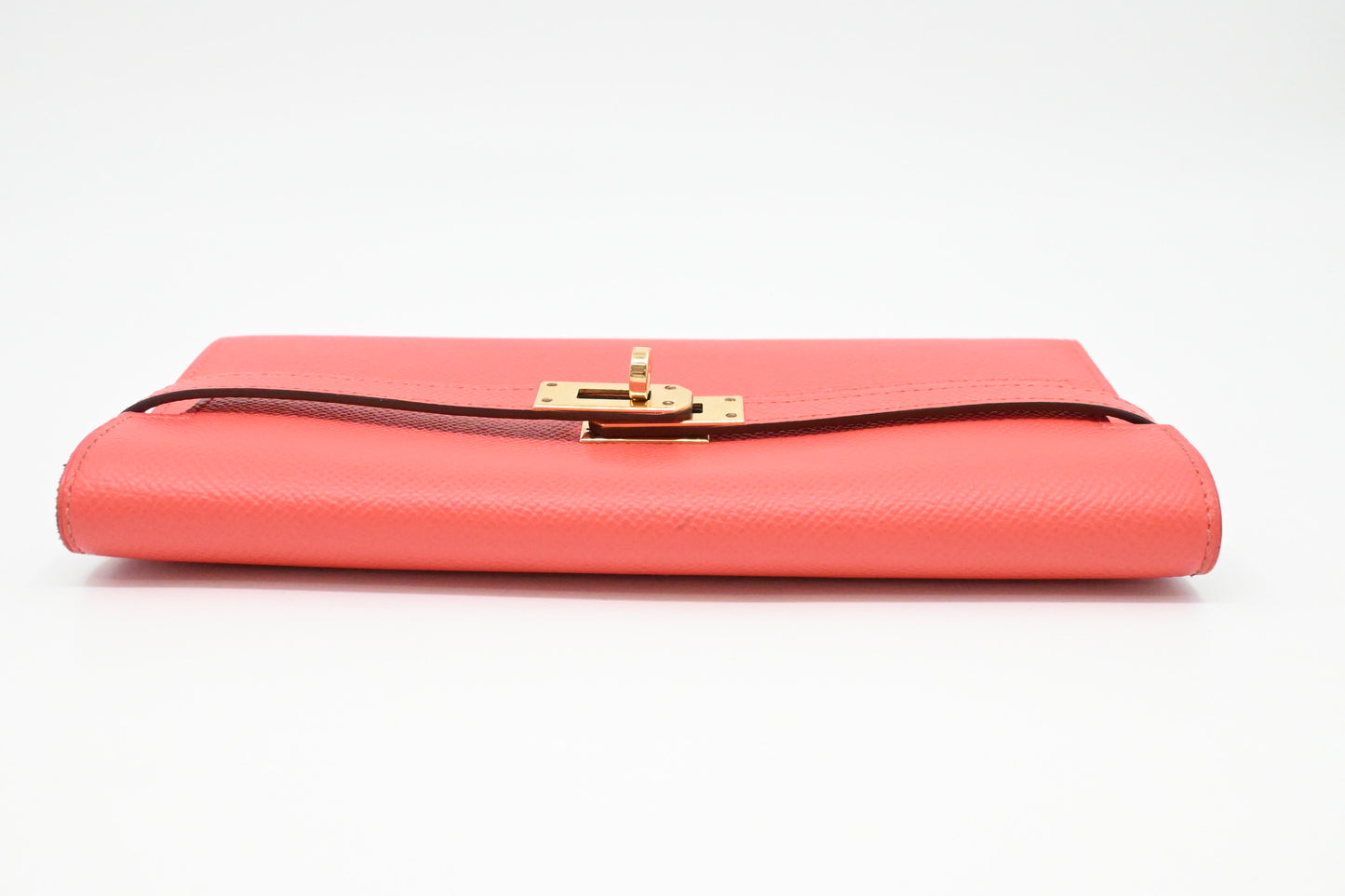 Hermes Kelly Wallet in Grapefruit Leather