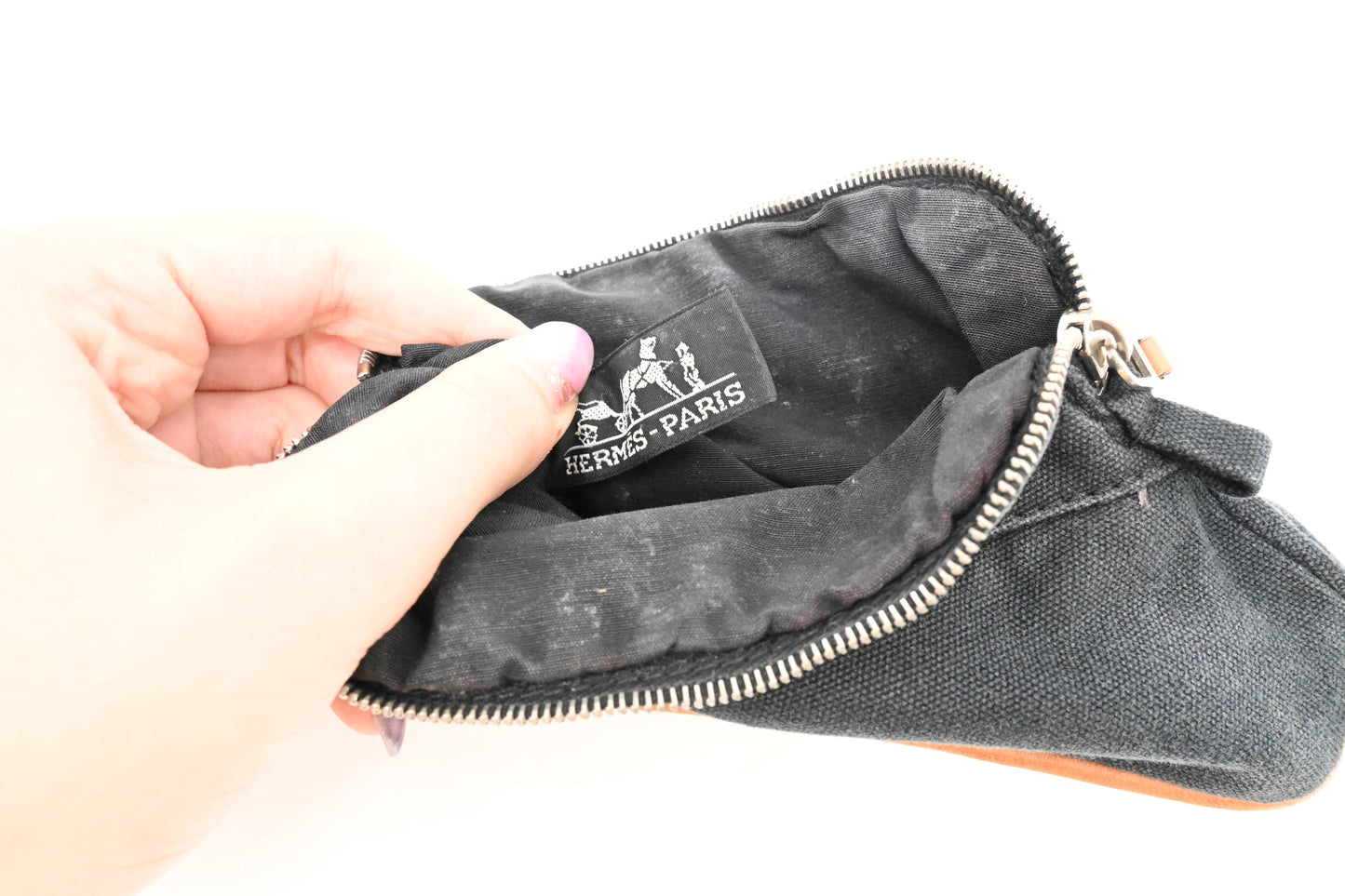 Hermes Mini Mini Bolide Pouch in Black Canvas