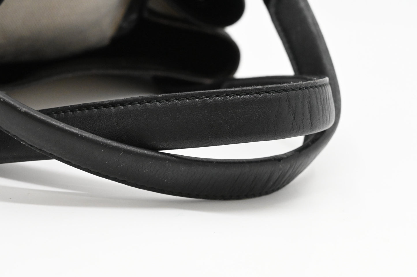 Balenciaga Navy Cabas Small Tote in Ecru and Black Canvas