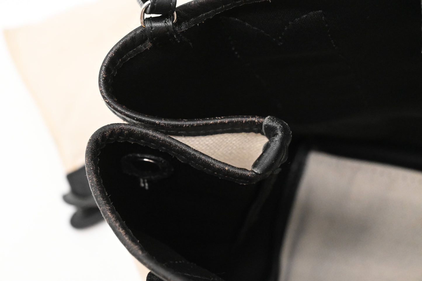 Balenciaga Navy Cabas Small Tote in Ecru and Black Canvas