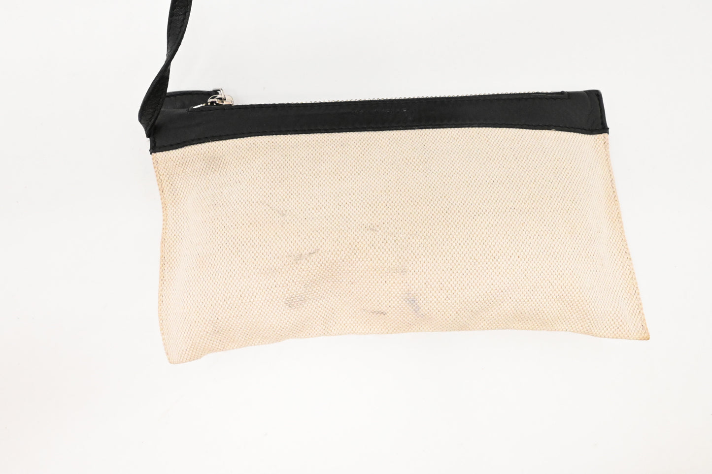 Balenciaga Navy Cabas Small Tote in Ecru and Black Canvas