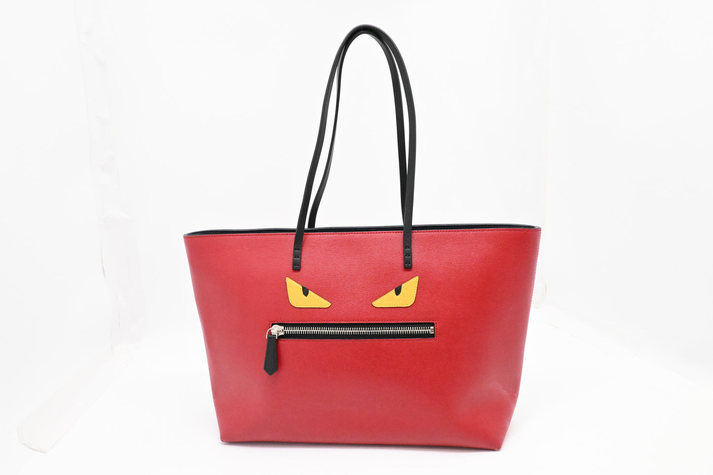 Fendi Monster Tote Bag in Red Leather