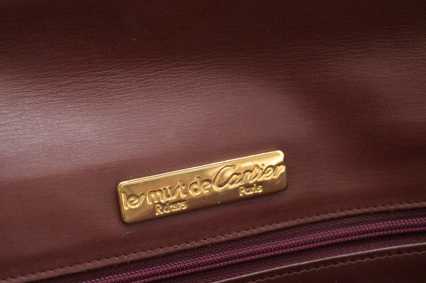 Cartier Clutch in Burgundy Leather