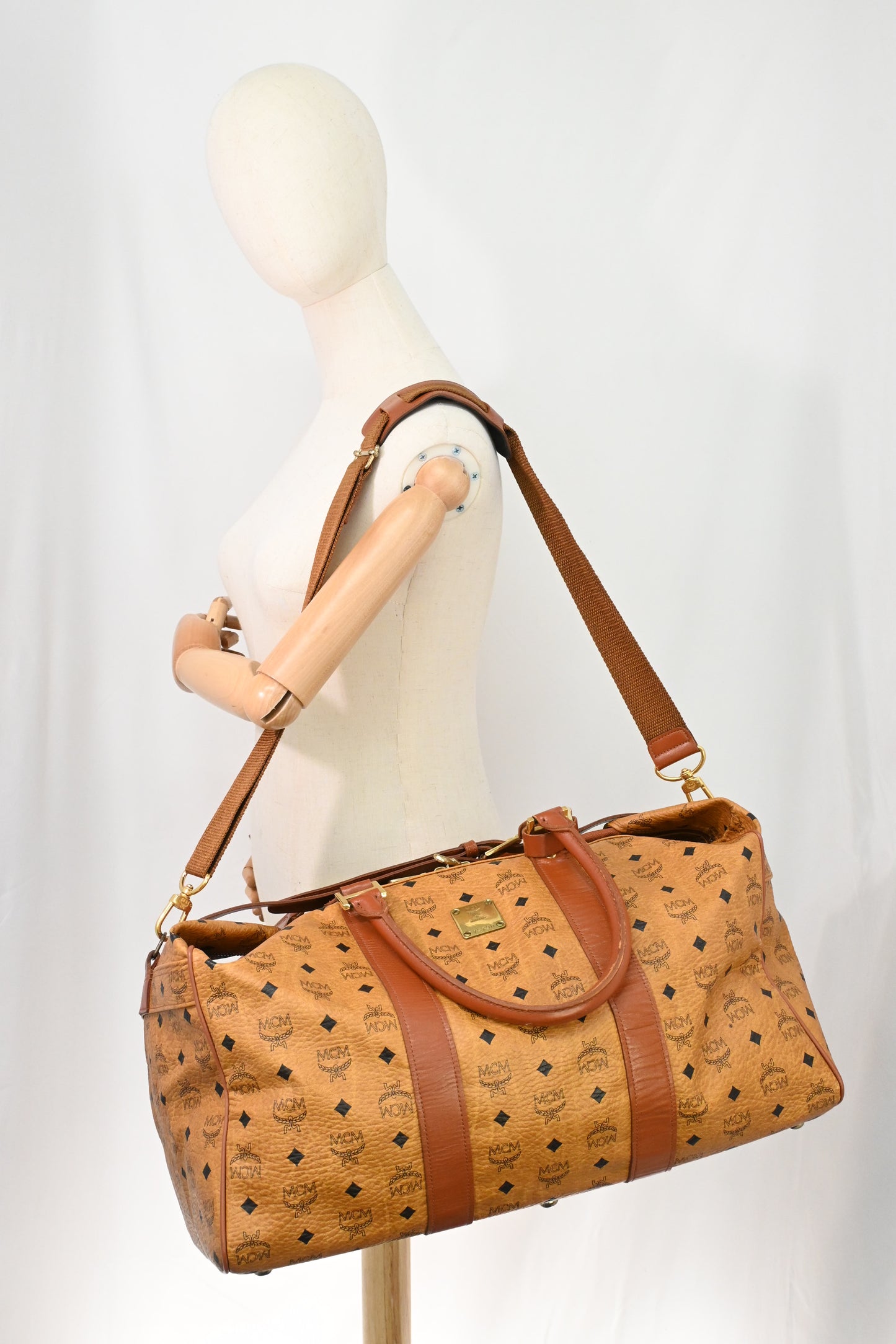 MCM Travel Bag in Cognac Visetos Canvas