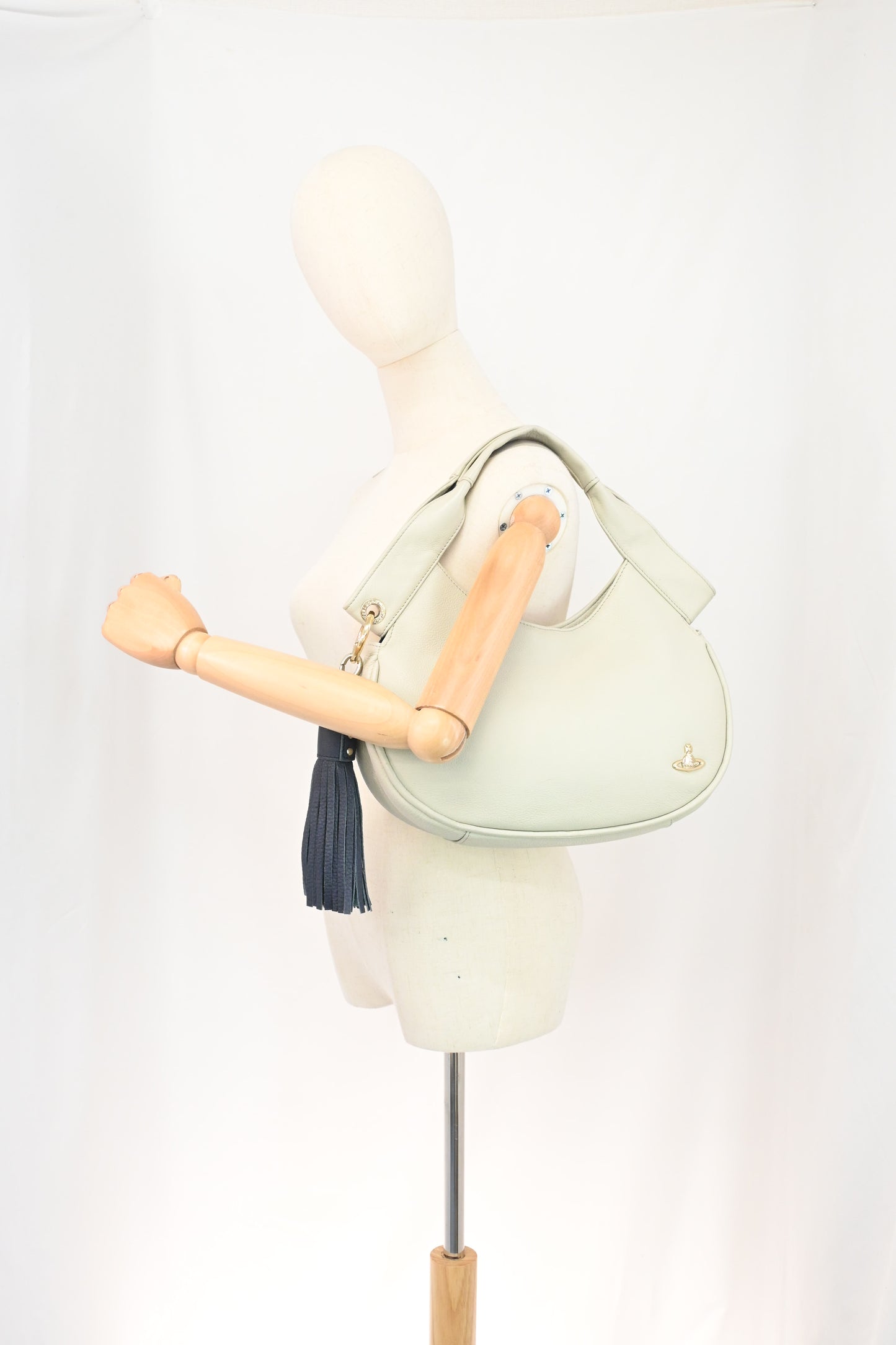 Vivienne Westwood Shoulder Bag in Light Gray Leather