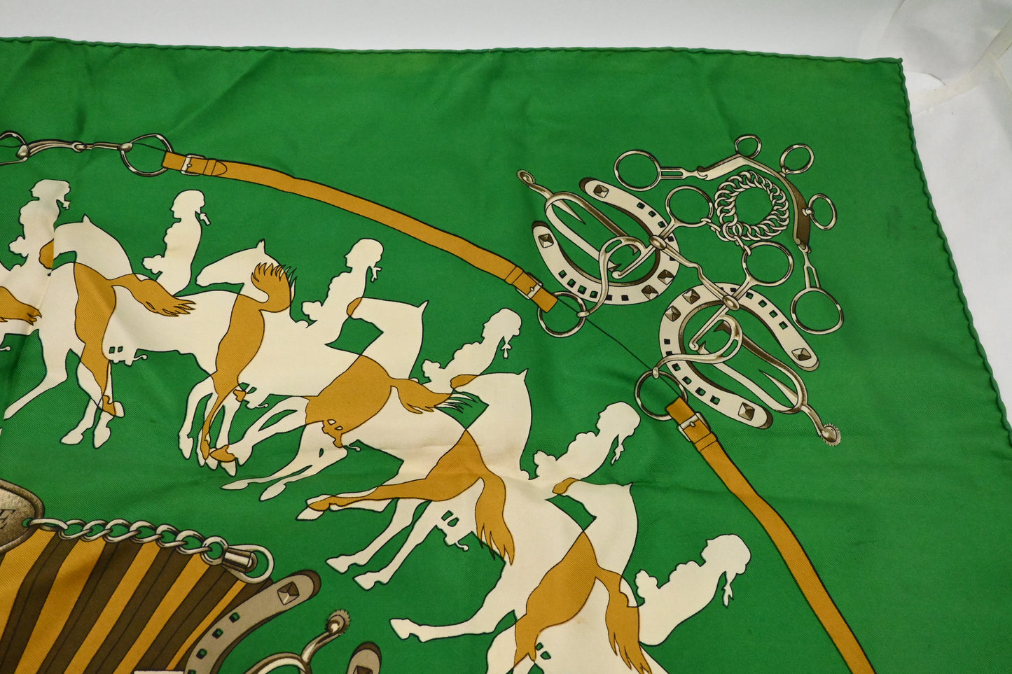 Hermes 'Manege' Carre 90 in Green Silk