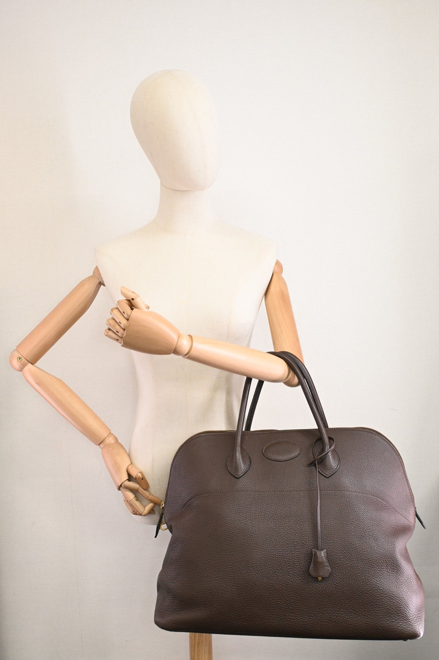 Hermes Bolide 45 in Brown Clemence Leather