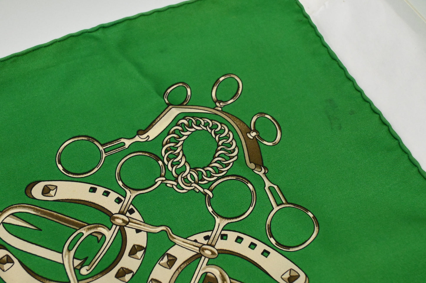 Hermes 'Manege' Carre 90 in Green Silk