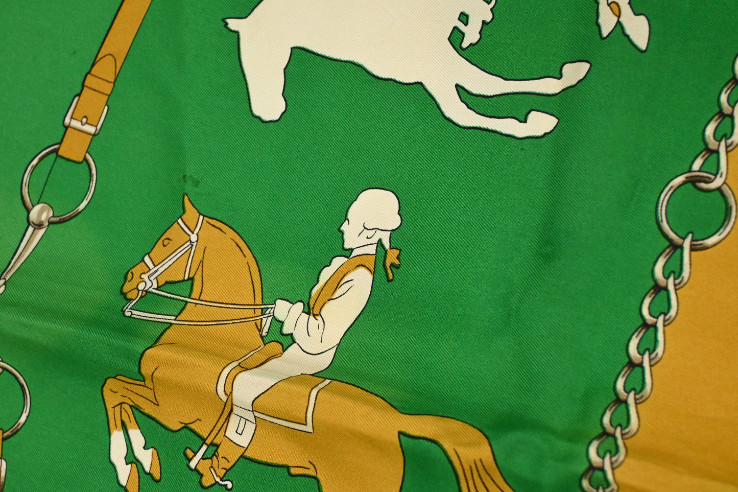 Hermes 'Manege' Carre 90 in Green Silk