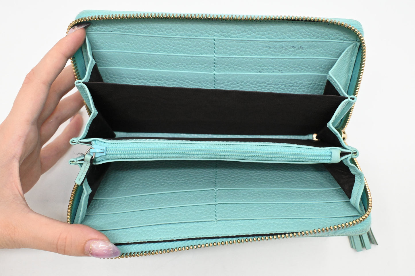 Gucci Zippy Wallet in Teal Leather