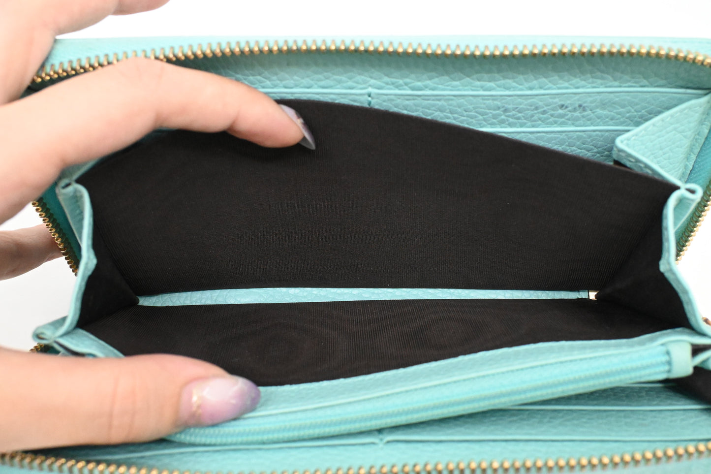 Gucci Zippy Wallet in Teal Leather
