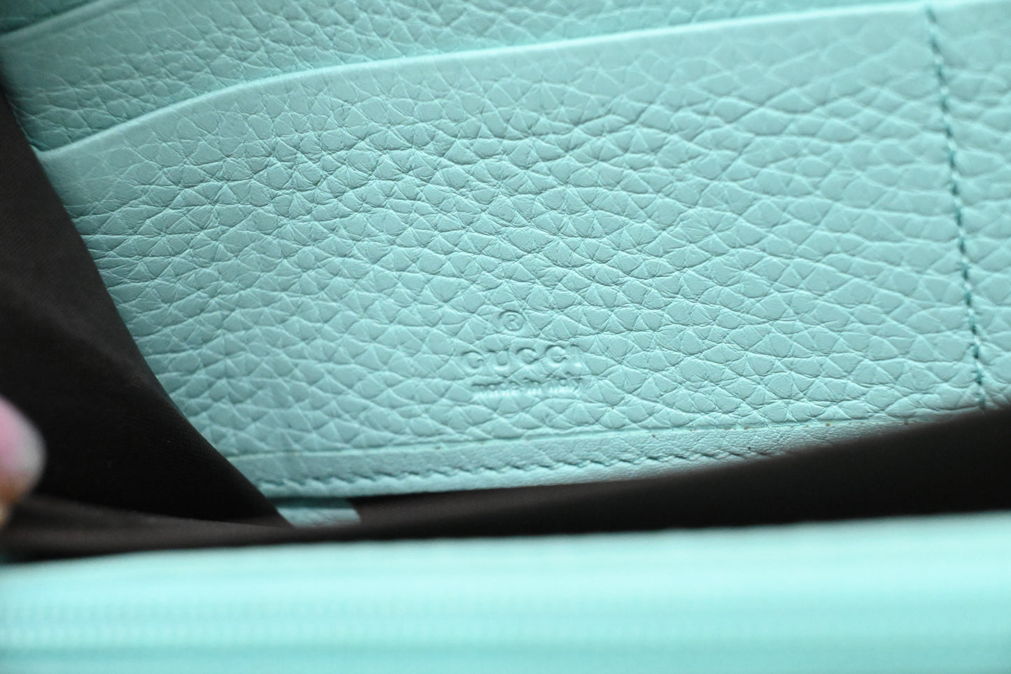Gucci Zippy Wallet in Teal Leather