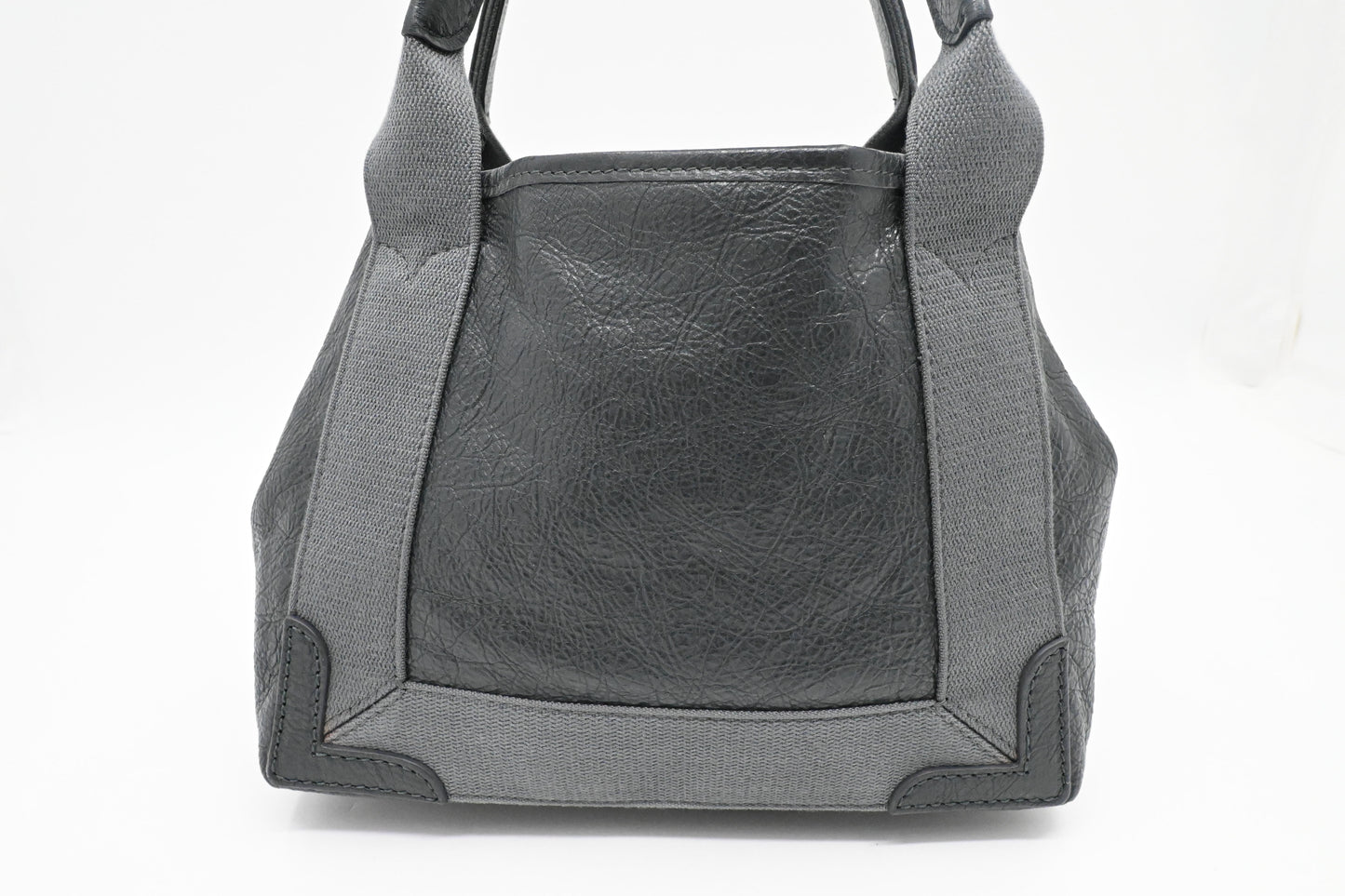 Balenciaga Navy Cabas XS Tote in Gray Leather