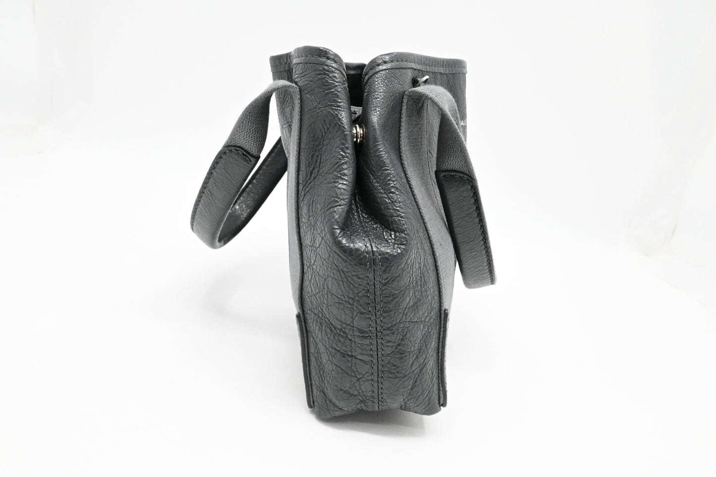Balenciaga Navy Cabas XS Tote in Gray Leather