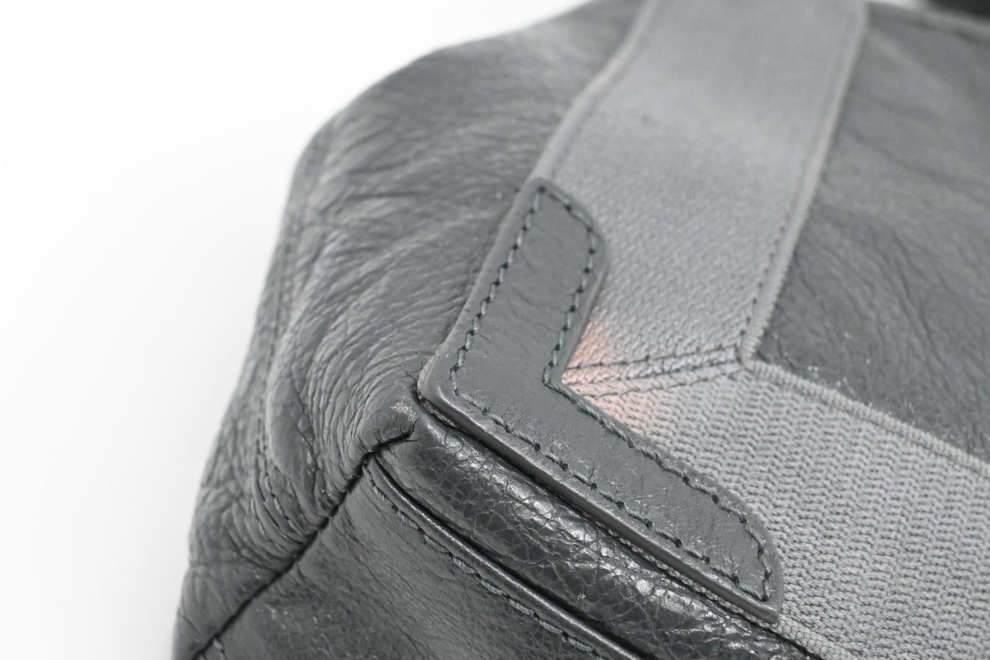 Balenciaga Navy Cabas XS Tote in Gray Leather