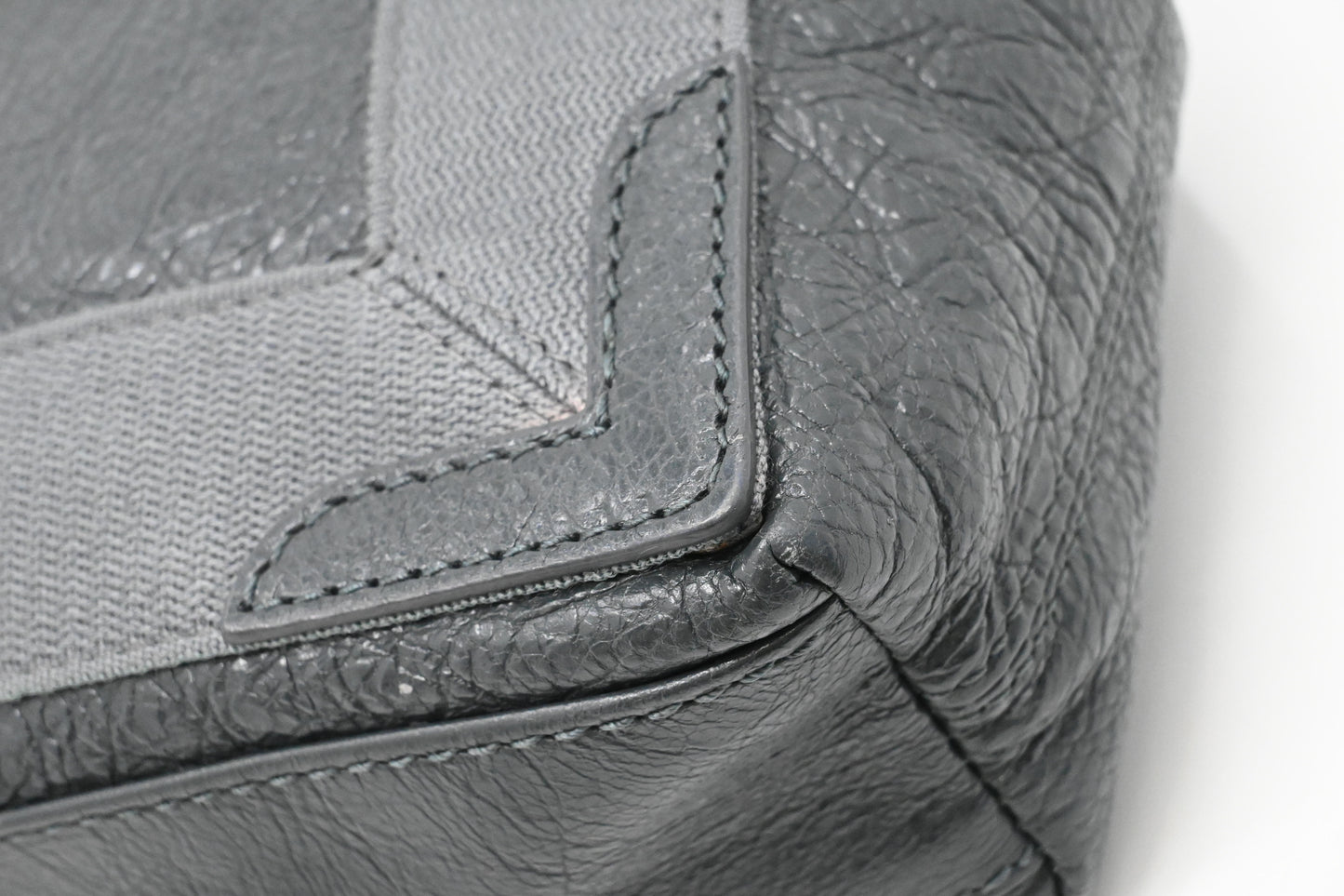 Balenciaga Navy Cabas XS Tote in Gray Leather