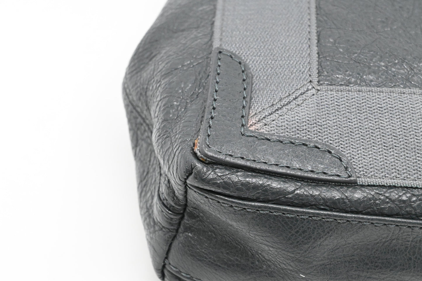 Balenciaga Navy Cabas XS Tote in Gray Leather