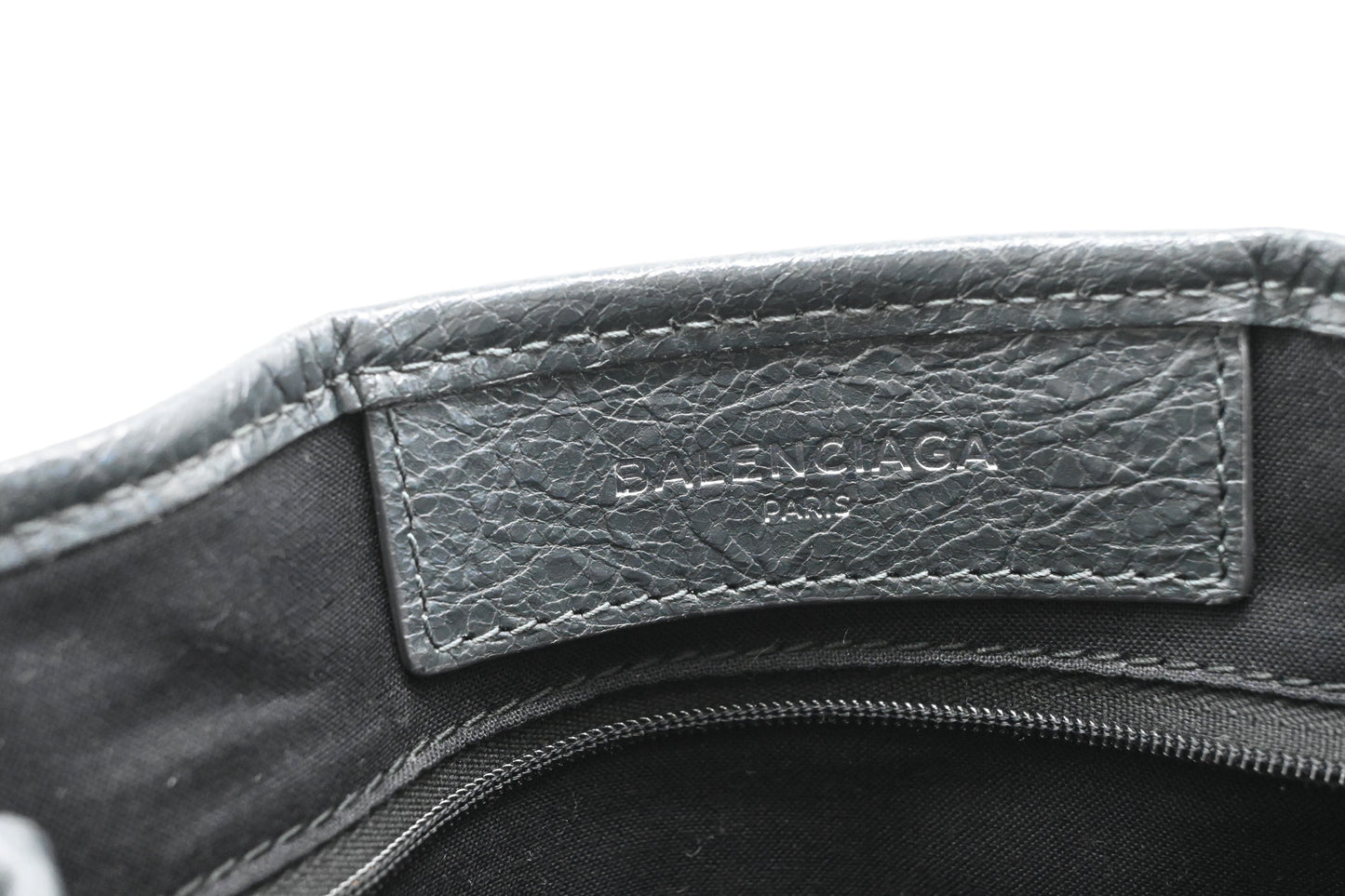 Balenciaga Navy Cabas XS Tote in Gray Leather
