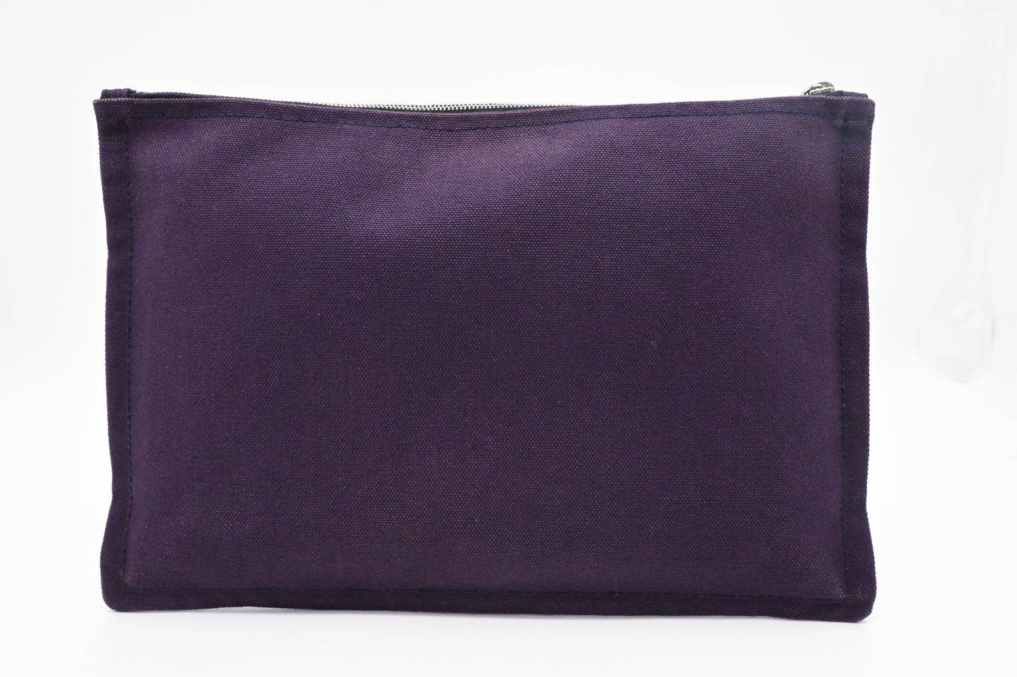 Hermes Large Bain Yachting Pouch in Purple Canvas