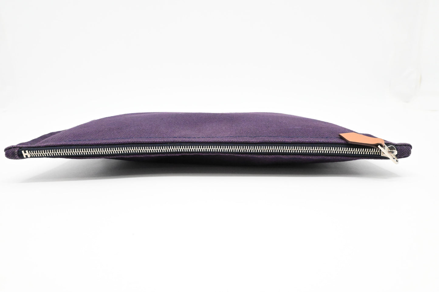 Hermes Large Bain Yachting Pouch in Purple Canvas
