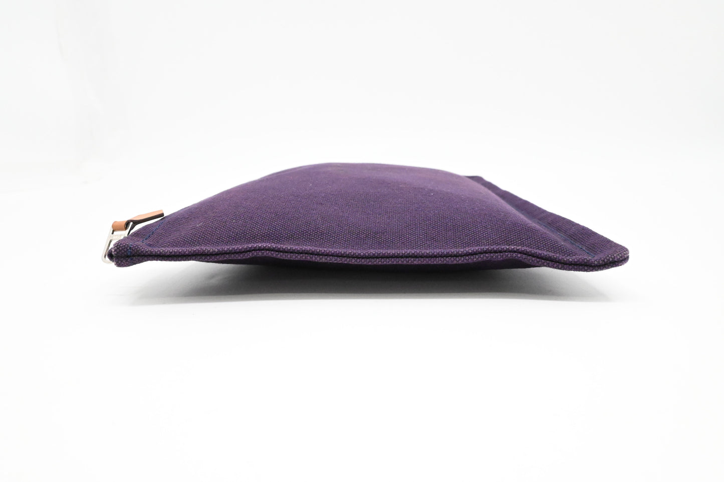 Hermes Large Bain Yachting Pouch in Purple Canvas