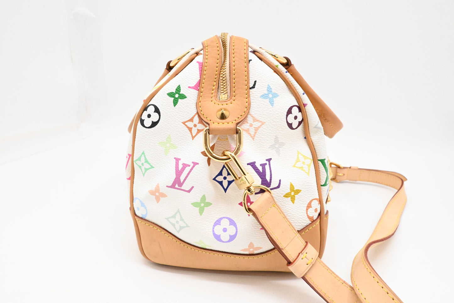 Louis Vuitton Courtney MM in White Multicolor Monogram Canvas