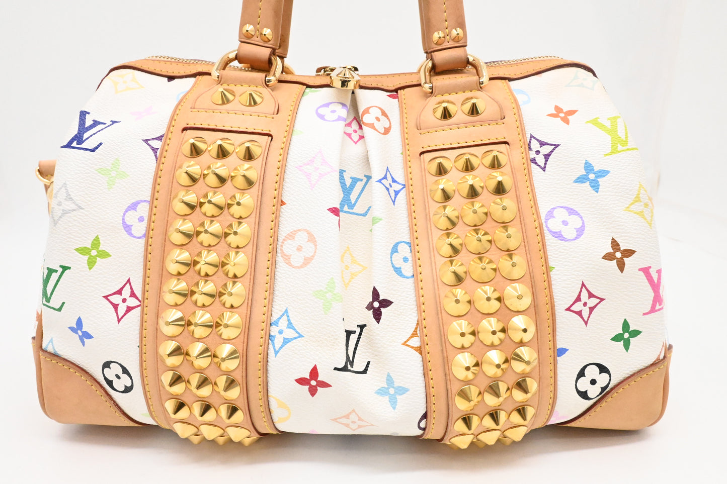 Louis Vuitton Courtney MM in White Multicolor Monogram Canvas