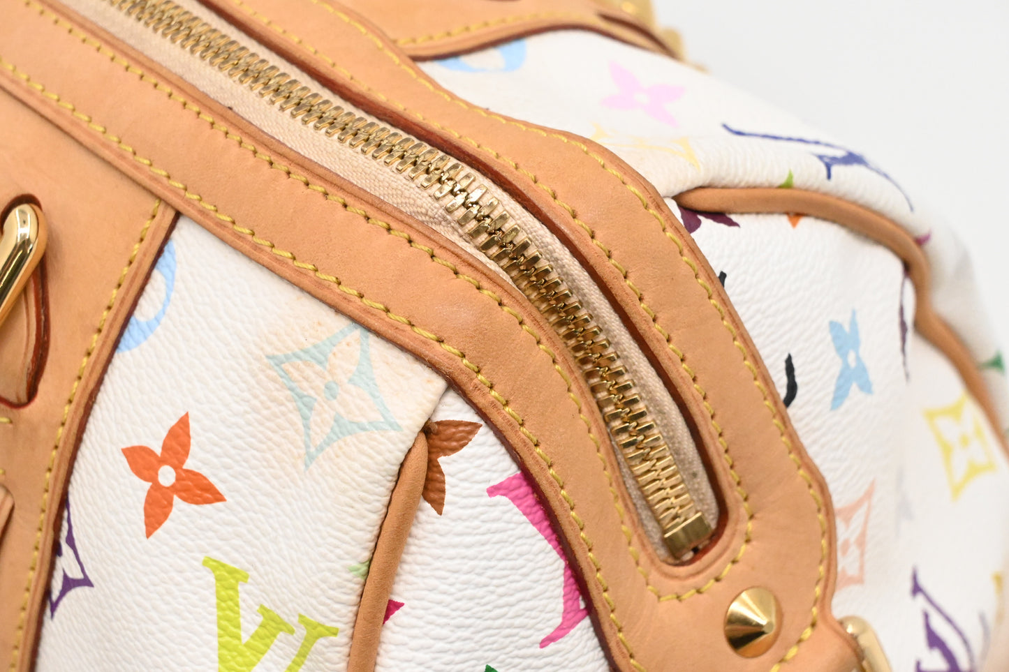 Louis Vuitton Courtney MM in White Multicolor Monogram Canvas