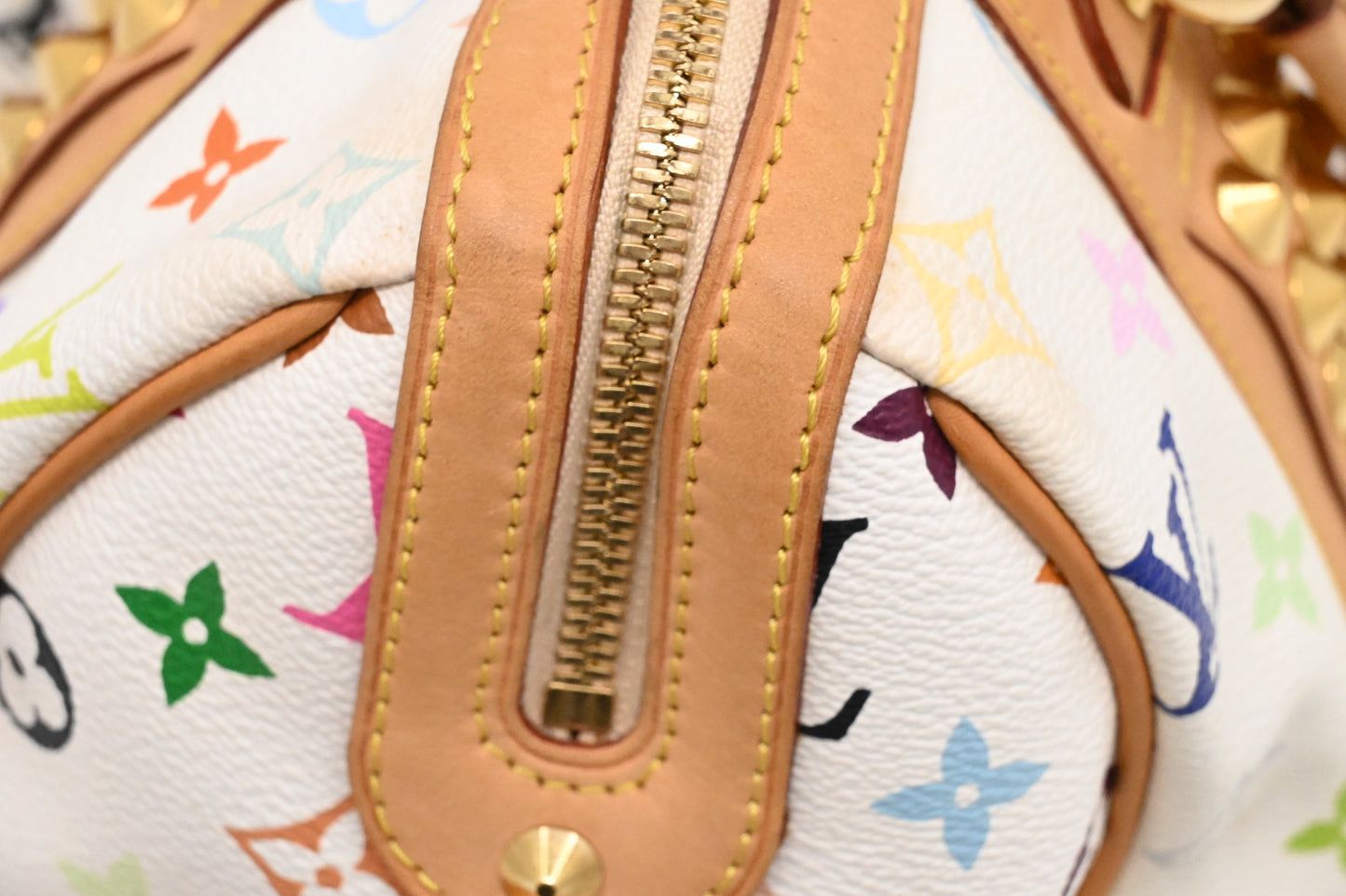 Louis Vuitton Courtney MM in White Multicolor Monogram Canvas