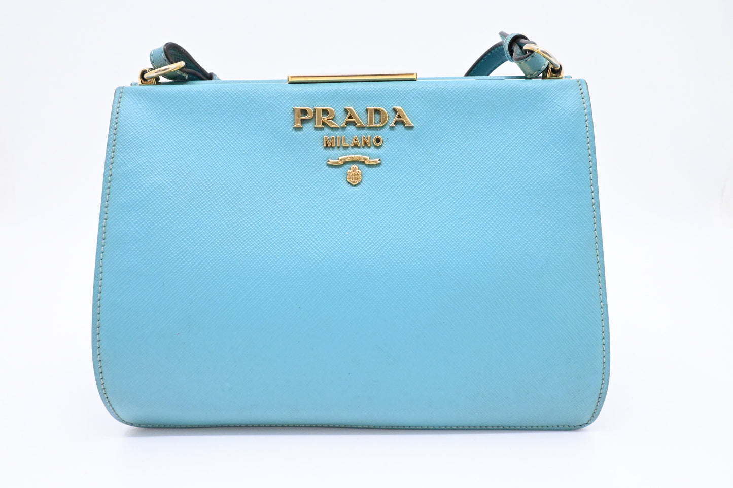 Prada Crossbody Bag in Blue Saffiano Leather