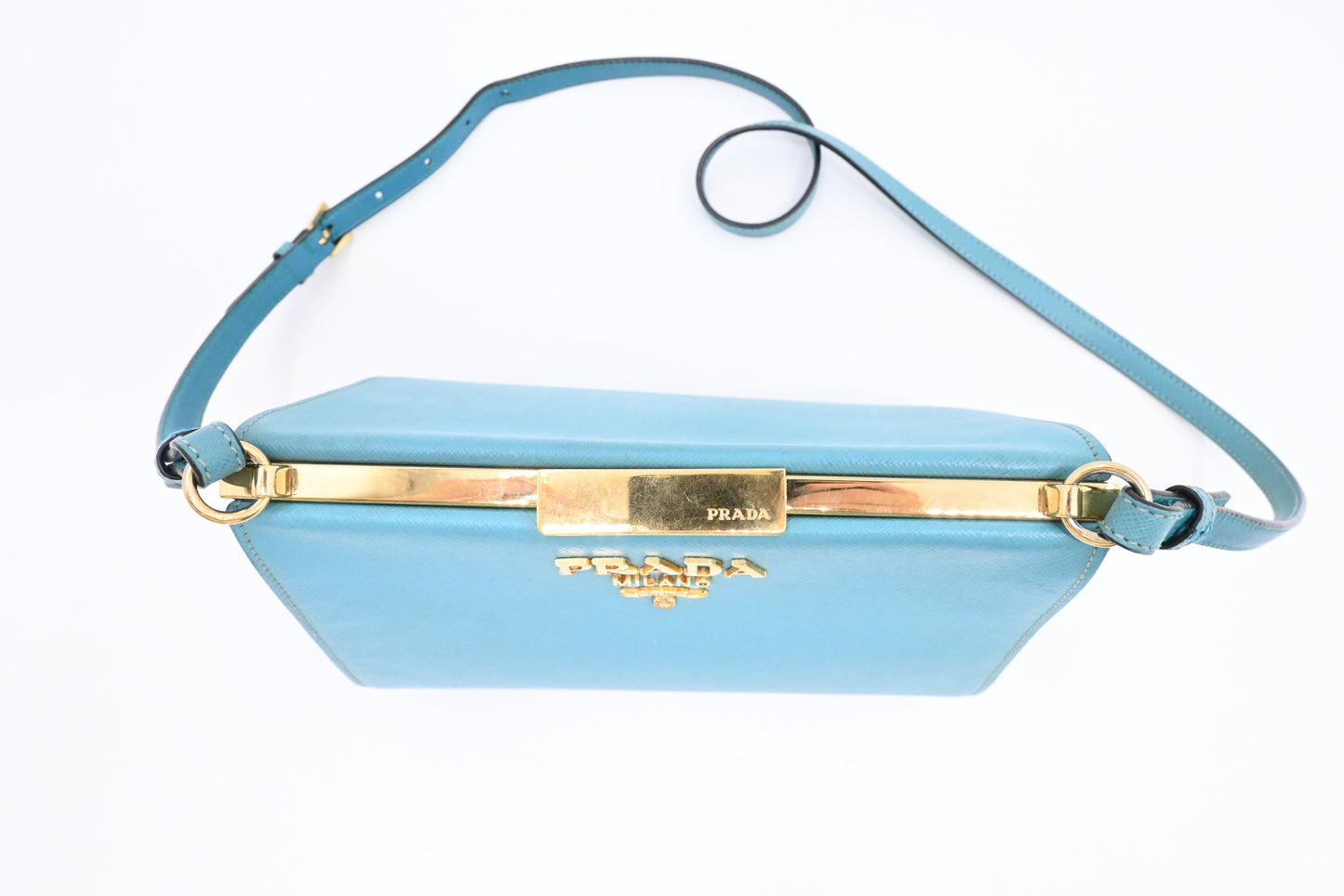 Prada Crossbody Bag in Blue Saffiano Leather