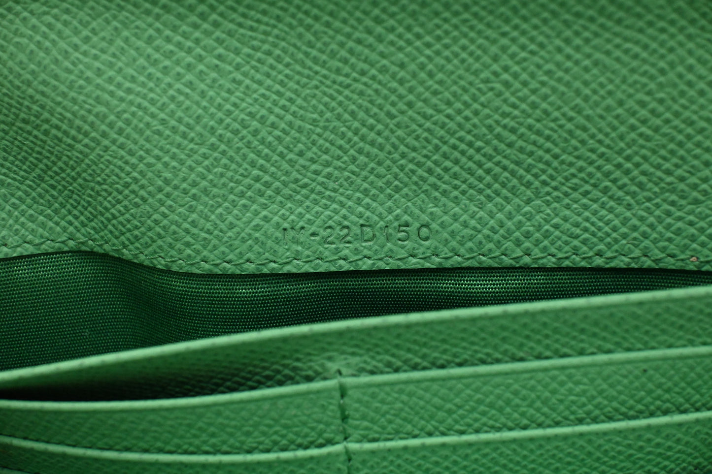 Ferragamo Gancini Long Wallet in Green Leather